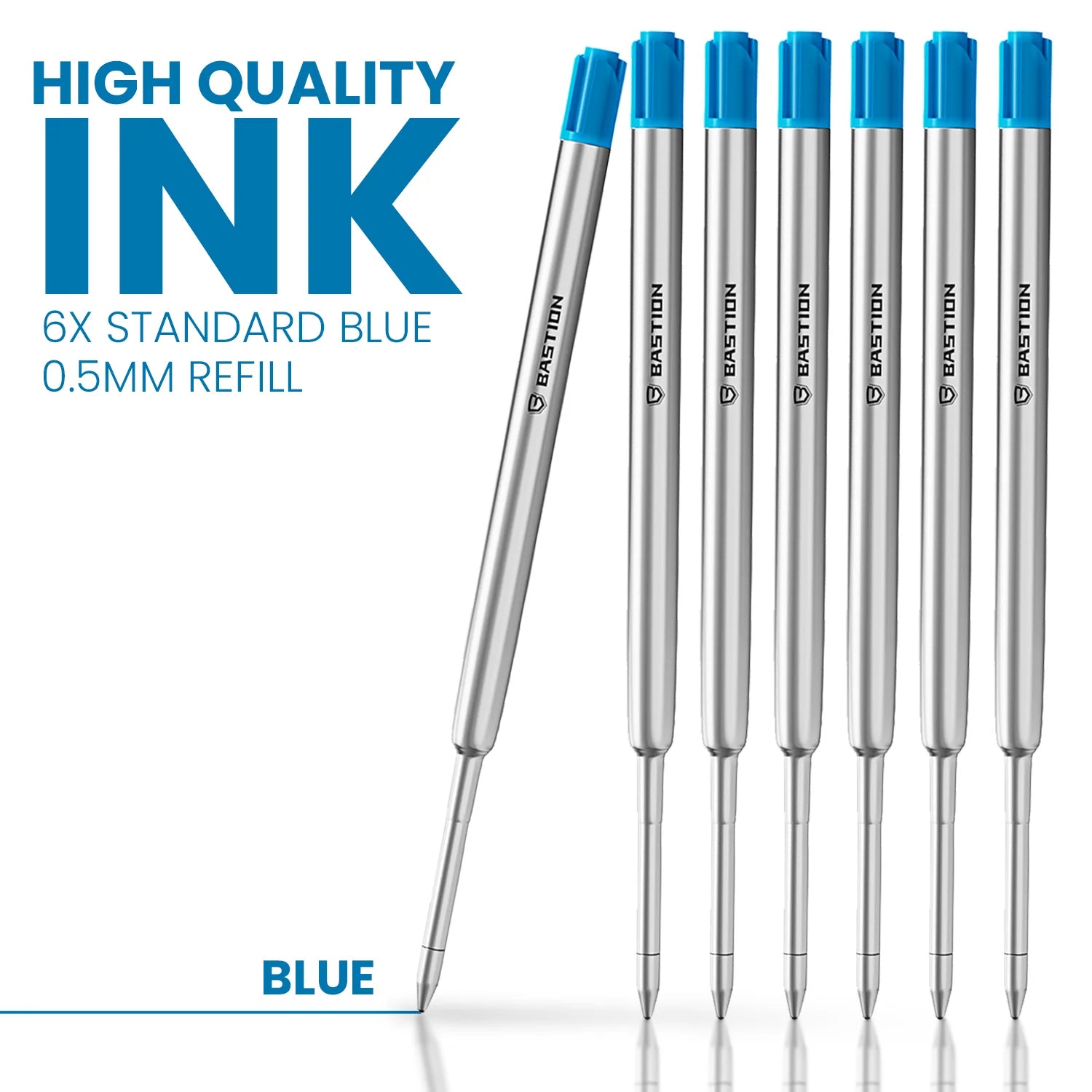 Bastion Bolt Action Pen Replacement Blue Ink Cartridge