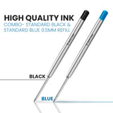 Bastion Pen Replacement Ink Cartridge- Combo Black and Blue