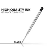 Gel Black Bolt Action Pen Replacement Ink Cartridge