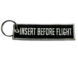 Embroidered Key Tag Insert Before Flight - Choose Color