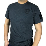 T-Shirt BASTION Logo and Arm Patch - Ash and Black