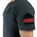 T-Shirt BASTION Logo and Arm Patch - Ash and Black