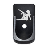 Extended Magazine Plate For Glock 42 - Trucker Girl W/ Gun