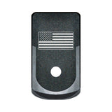 USA Flag laser engraved on a grip extended magazine base plate for Glock 43