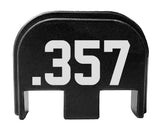 .357 Cal Number - For Glock Models 17-41 & 45 - Rear Slide Back Plates