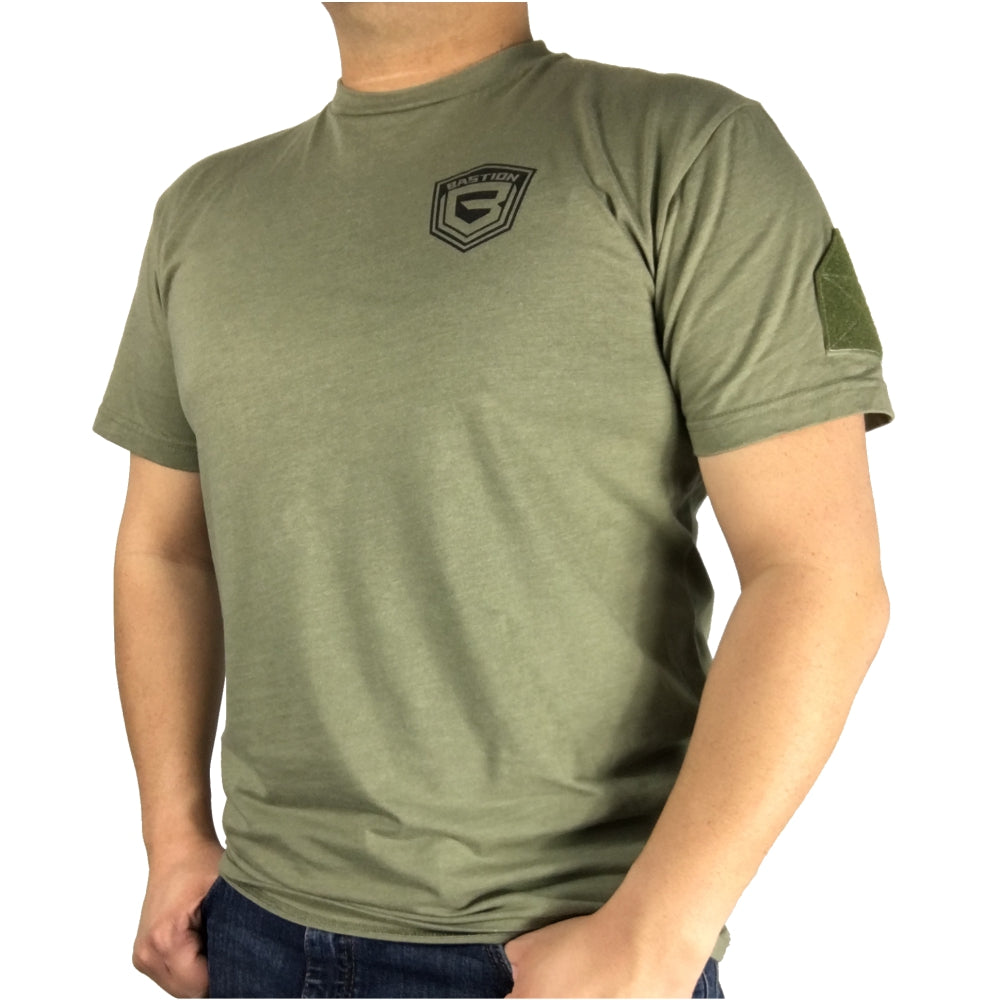 T-Shirt BASTION Logo and Arm Patch - Green and Black