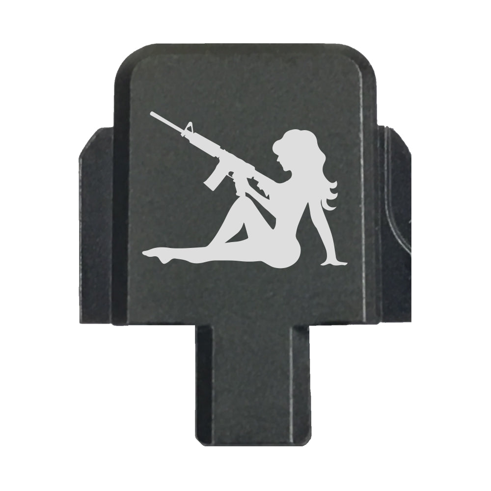 Trucker Girl With Gun Slide Back Plate For Sig Sauer P320 9mm/357SIG/40Cal