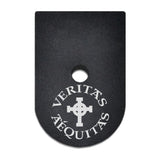 Veritas Aequitas laser engraved on a magazine base plate for Springfield XD 45 ACP