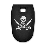 Jolly Roger skull and bones with Pirate swords laser engraved on a magazine base plate for Smith & Wesson M&P 9mm full size